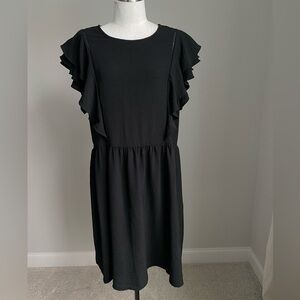Black Flutter Sleeve dress